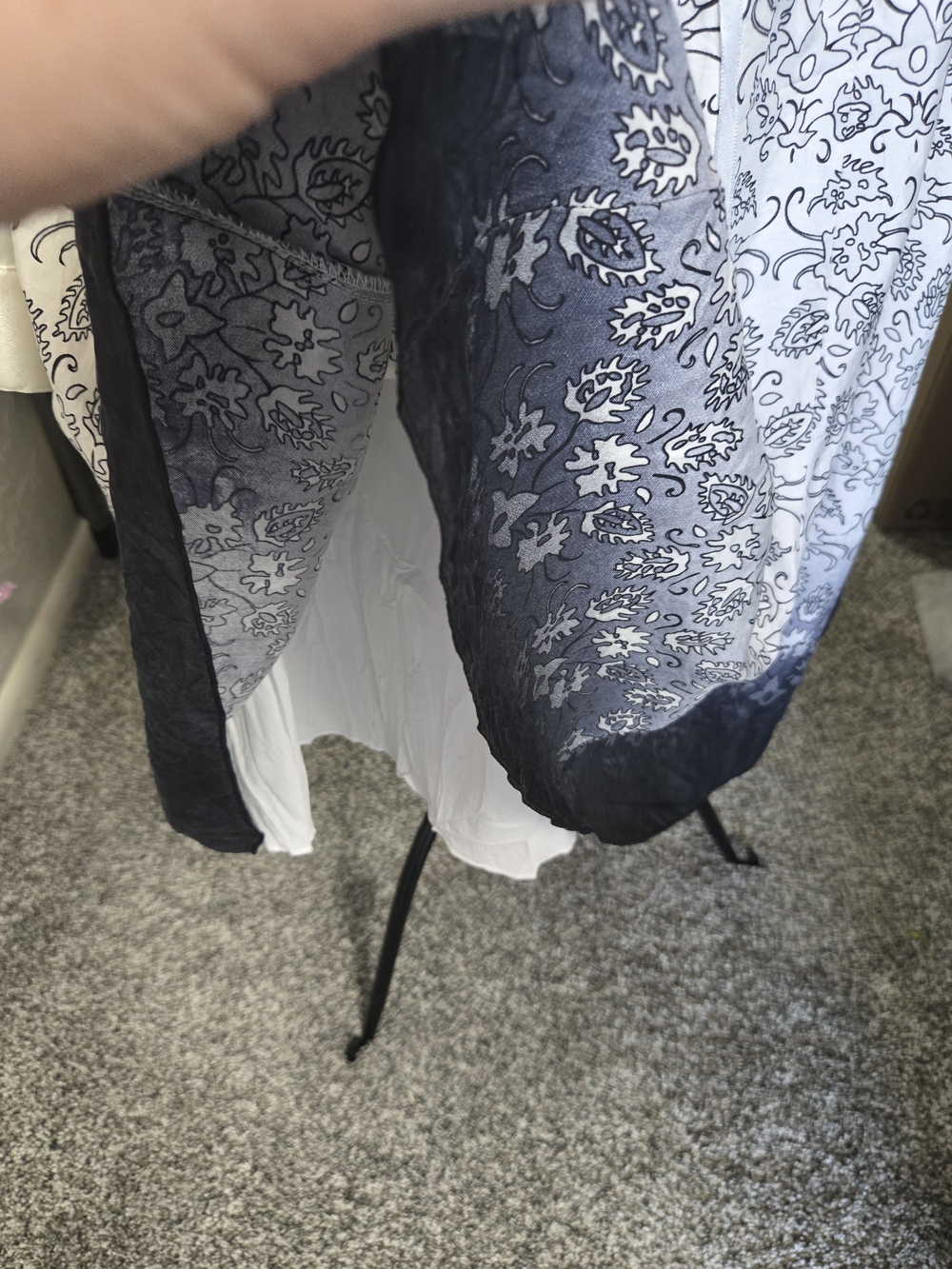 White and Black Floral Ombre Skirt - Picture 9 of 10
